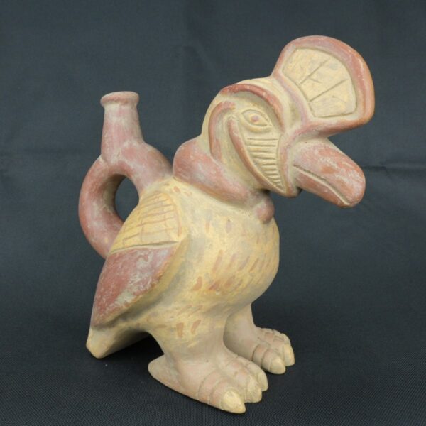 Pre Columbian Moche Ceramic Bird Vessel Ceremonial Artifact Peru - Imagen 7