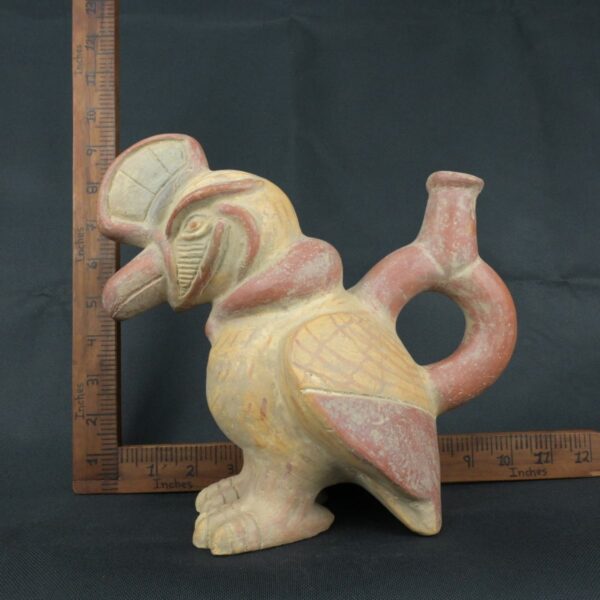 Pre Columbian Moche Ceramic Bird Vessel Ceremonial Artifact Peru - Imagen 17