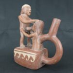 Pre Columbian Moche Ceramic Erotic Bottle Ritual Artifact - Imagen 2