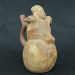 Pre Columbian Moche Ceramic Bottle Ritual Artifact Peru Collectible