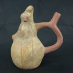 Pre Columbian Moche Ceramic Bottle Ritual Artifact Peru Collectible - Imagen 4