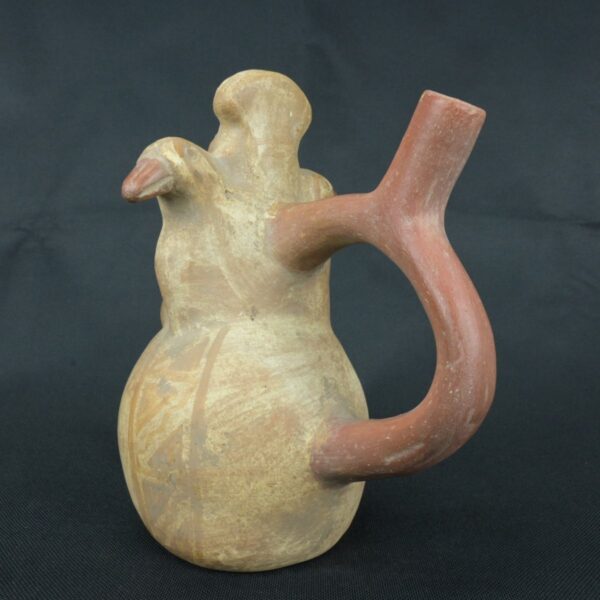 Pre Columbian Moche Ceramic Bottle Ritual Artifact Peru Collectible - Imagen 5