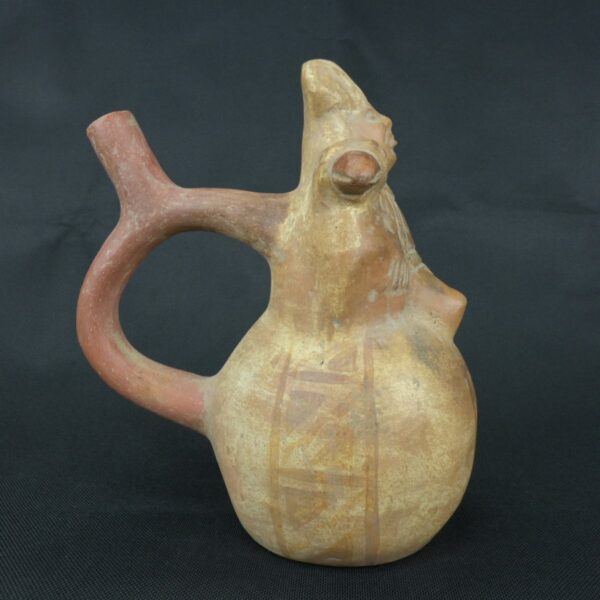 Pre Columbian Moche Ceramic Bottle Ritual Artifact Peru Collectible - Imagen 8