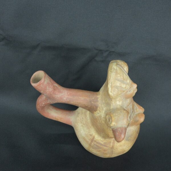 Pre Columbian Moche Ceramic Bottle Ritual Artifact Peru Collectible - Imagen 9