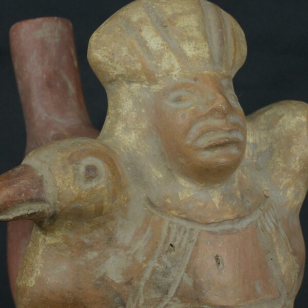 Pre Columbian Moche Ceramic Bottle Ritual Artifact Peru Collectible - Imagen 12
