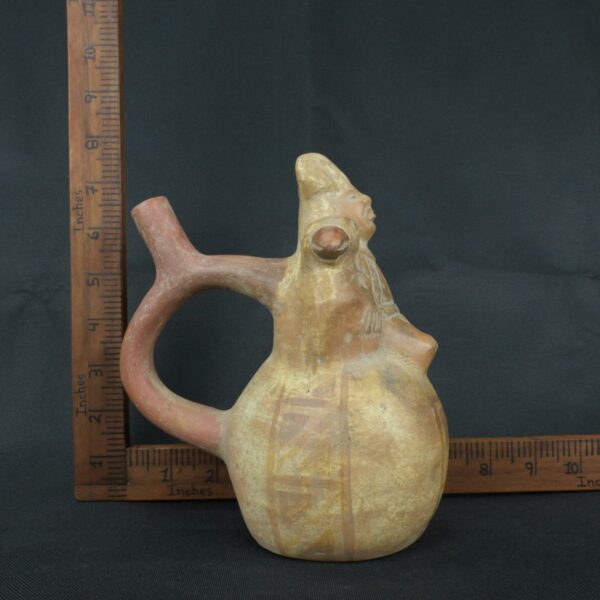 Pre Columbian Moche Ceramic Bottle Ritual Artifact Peru Collectible - Imagen 18