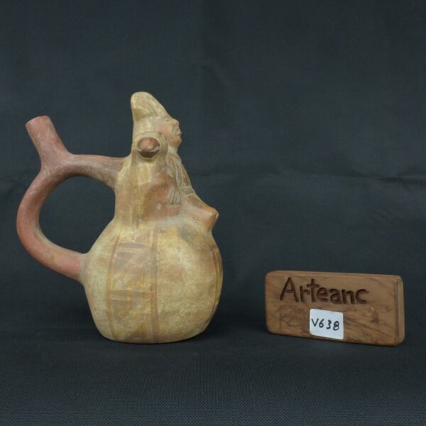 Pre Columbian Moche Ceramic Bottle Ritual Artifact Peru Collectible - Imagen 19