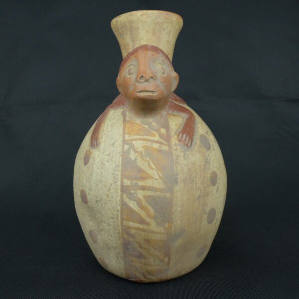 Pre Columbian Moche Ceramic Vessel Ritual Artifact with Monkey Design - Imagen 7