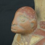 Pre Columbian Moche Ceramic Vessel Ritual Artifact with Monkey Design - Imagen 12