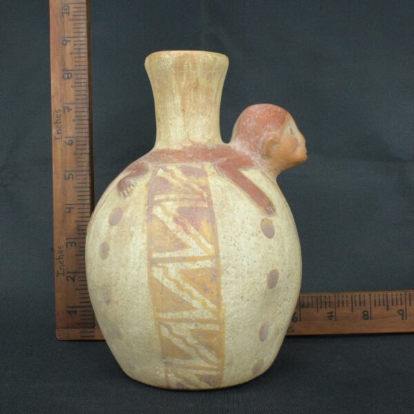 Pre Columbian Moche Ceramic Vessel Ritual Artifact with Monkey Design - Imagen 18