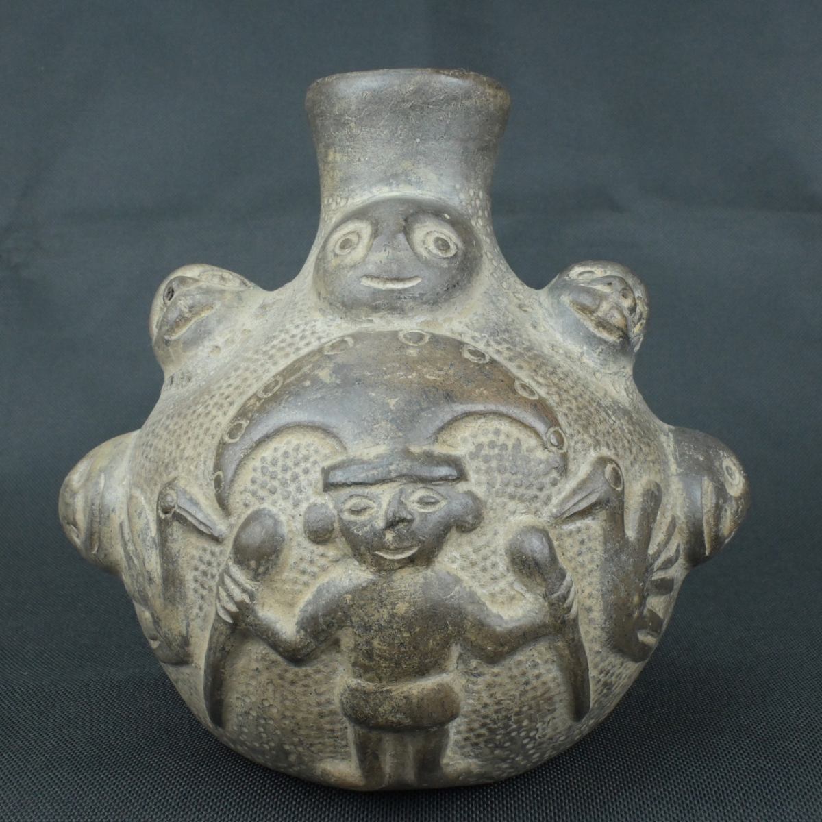 DSC_0301 Pre Columbian Chimu Black Ceramic Ritual Vessel Ancient Artifact - Imagen 1