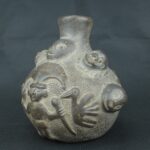 Pre Columbian Chimu Black Ceramic Ritual Vessel Ancient Artifact - Imagen 2