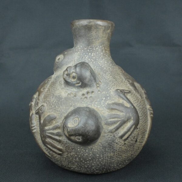 Pre Columbian Chimu Black Ceramic Ritual Vessel Ancient Artifact - Imagen 3