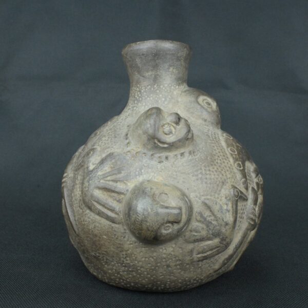 Pre Columbian Chimu Black Ceramic Ritual Vessel Ancient Artifact - Imagen 7