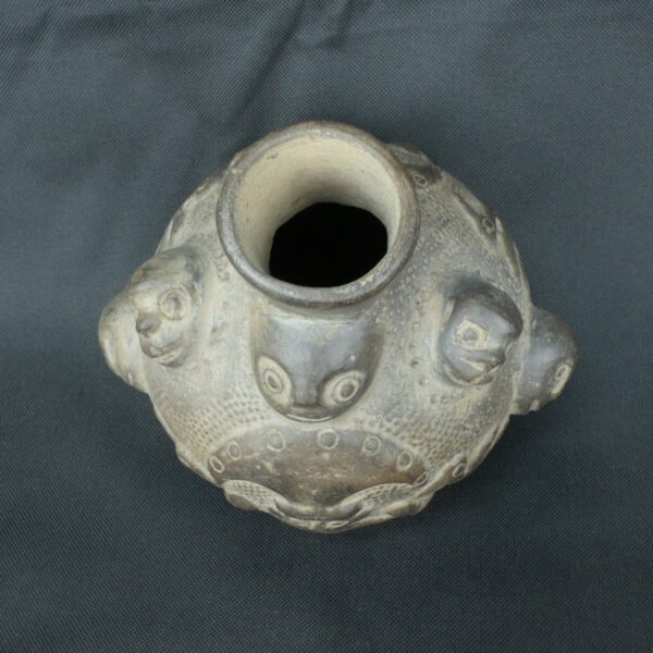 Pre Columbian Chimu Black Ceramic Ritual Vessel Ancient Artifact - Imagen 9