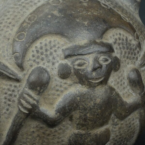 Pre Columbian Chimu Black Ceramic Ritual Vessel Ancient Artifact - Imagen 12