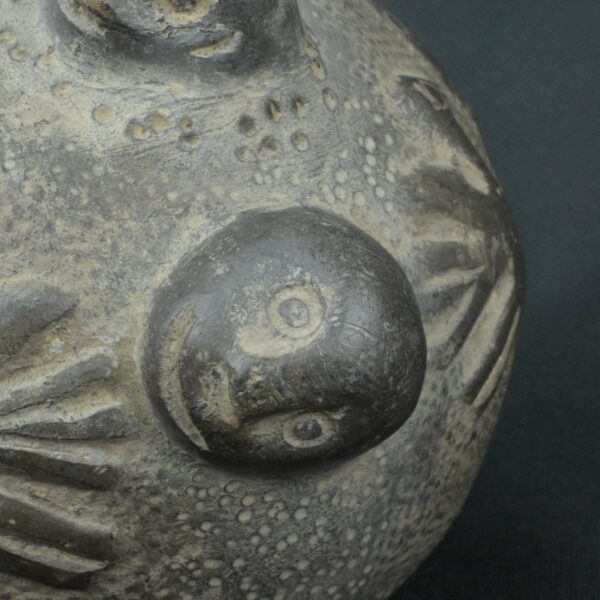 Pre Columbian Chimu Black Ceramic Ritual Vessel Ancient Artifact - Imagen 14
