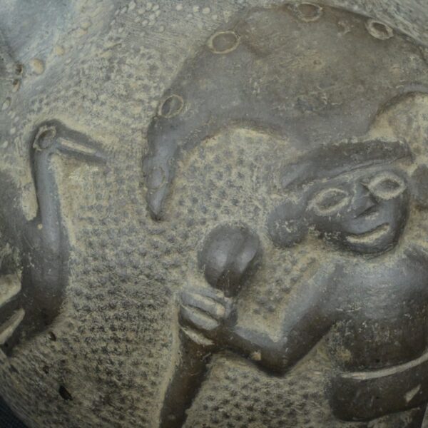 Pre Columbian Chimu Black Ceramic Ritual Vessel Ancient Artifact - Imagen 15