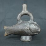 Pre Columbian Moche Ceramic Fish Vessel Ritual Artifact Peru - Imagen 5