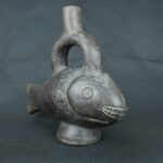 Pre Columbian Moche Ceramic Fish Vessel Ritual Artifact Peru - Imagen 6