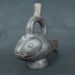Pre Columbian Moche Ceramic Fish Vessel Ritual Artifact Peru - Imagen 8