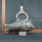 Pre Columbian Moche Ceramic Fish Vessel Ritual Artifact Peru - Imagen 21