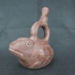 Pre Columbian Moche Ceramic Bottle Frog Ritual Artifact Peru - Imagen 8