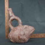 Pre Columbian Moche Ceramic Bottle Frog Ritual Artifact Peru - Imagen 17