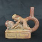Pre Columbian Moche Ceramic Erotic Bottle Ritual Artifact Peru Collectible
