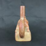 Pre Columbian Moche Ceramic Erotic Bottle Ritual Artifact Peru Collectible - Imagen 3