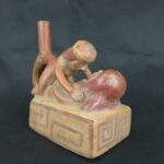 Pre Columbian Moche Ceramic Erotic Bottle Ritual Artifact Peru Collectible - Imagen 6