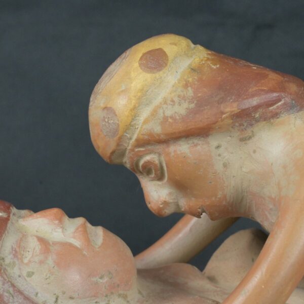 Pre Columbian Moche Ceramic Erotic Bottle Ritual Artifact Peru Collectible - Imagen 13