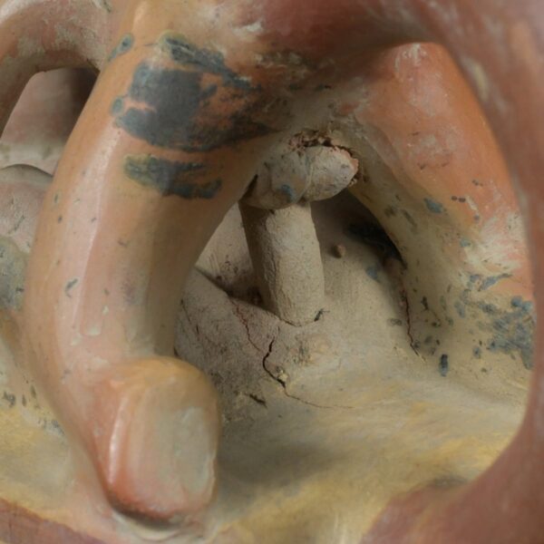 Pre Columbian Moche Ceramic Erotic Bottle Ritual Artifact Peru Collectible - Imagen 15