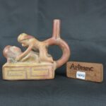 Pre Columbian Moche Ceramic Erotic Bottle Ritual Artifact Peru Collectible - Imagen 19