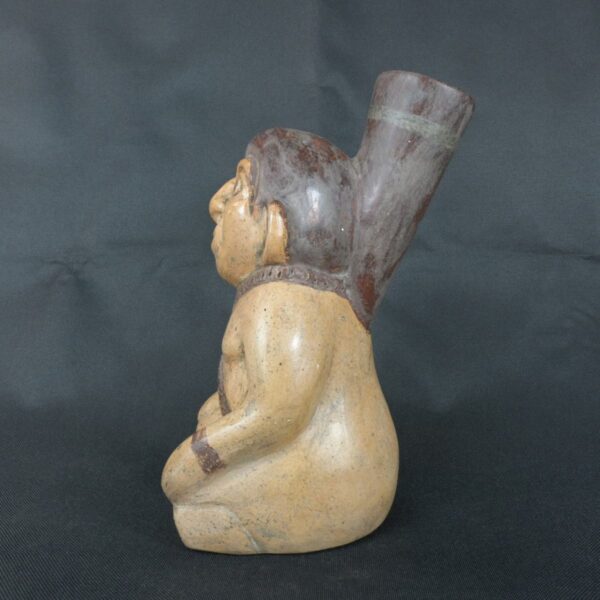 Pre Columbian Moche Ceramic Vessel Ancient Ritual Artifact Peru - Imagen 4
