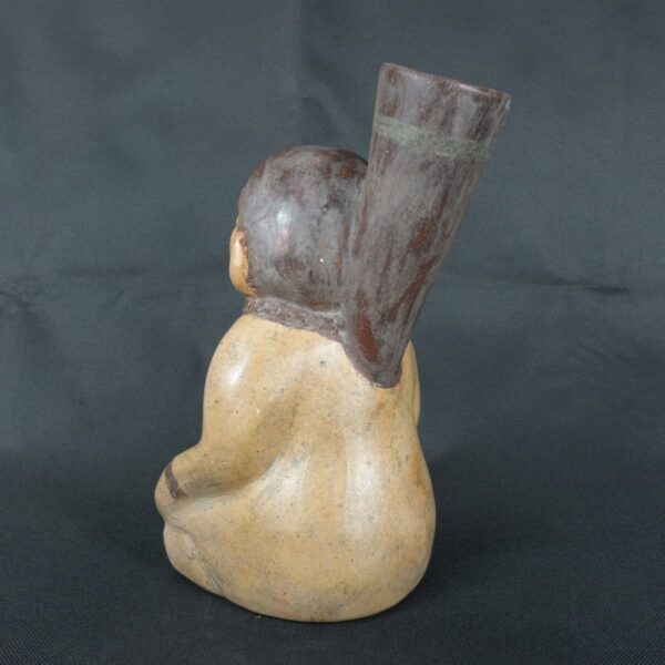 Pre Columbian Moche Ceramic Vessel Ancient Ritual Artifact Peru - Imagen 5