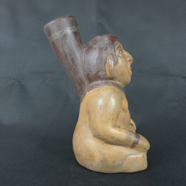 Pre Columbian Moche Ceramic Vessel Ancient Ritual Artifact Peru - Imagen 8