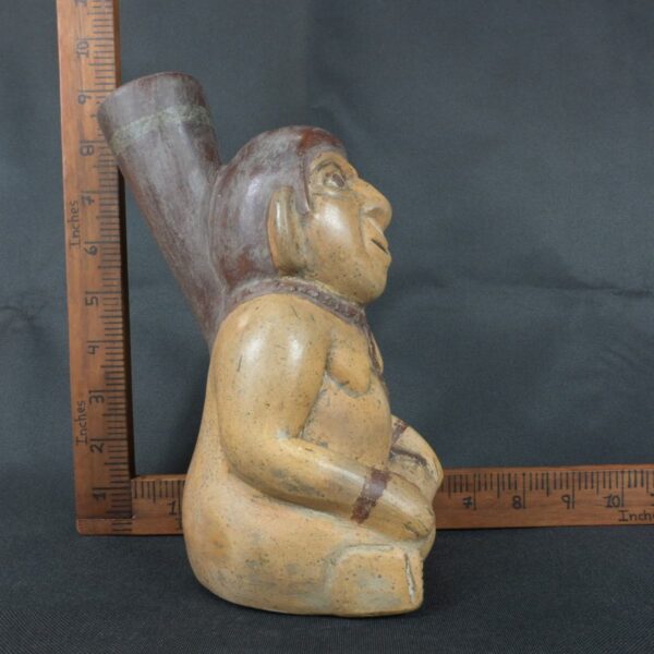 Pre Columbian Moche Ceramic Vessel Ancient Ritual Artifact Peru - Imagen 17