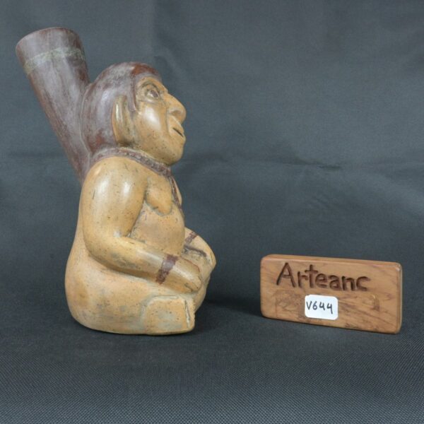Pre Columbian Moche Ceramic Vessel Ancient Ritual Artifact Peru - Imagen 18