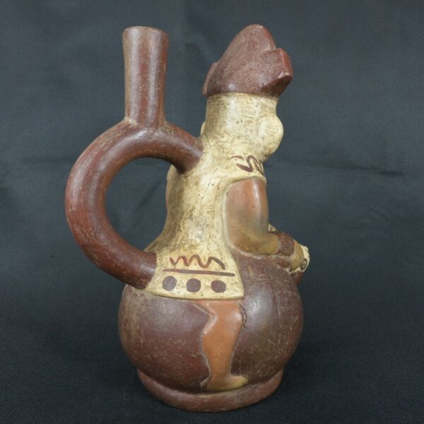 Pre Columbian Moche Ceramic Vessel Ritual Artifact Peru Collectible - Imagen 5