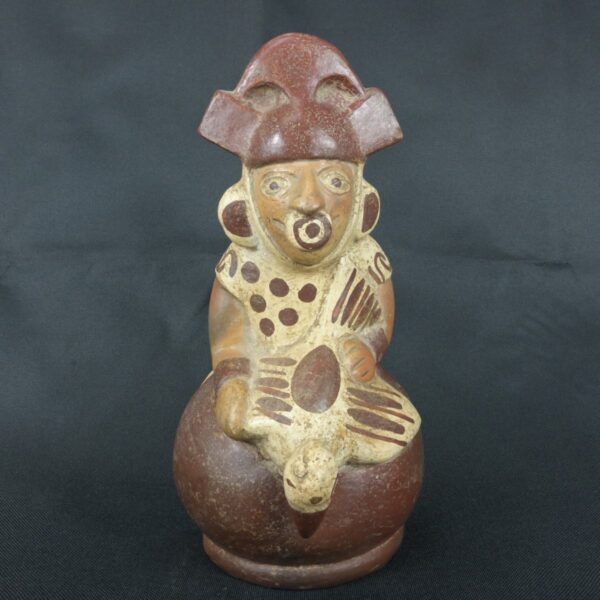 Pre Columbian Moche Ceramic Vessel Ritual Artifact Peru Collectible - Imagen 8