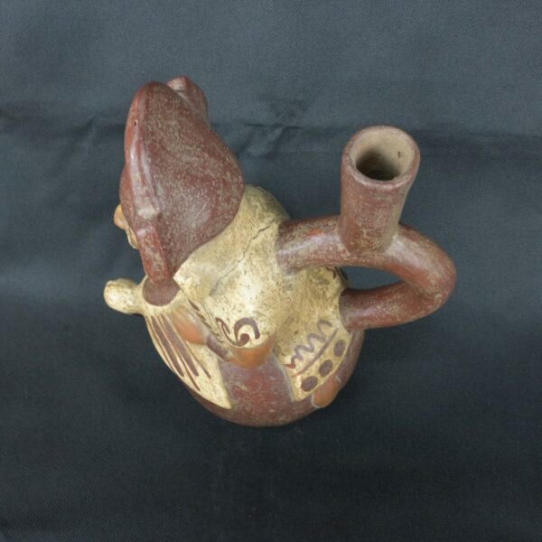Pre Columbian Moche Ceramic Vessel Ritual Artifact Peru Collectible - Imagen 9