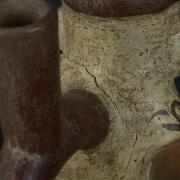 Pre Columbian Moche Ceramic Vessel Ritual Artifact Peru Collectible - Imagen 18