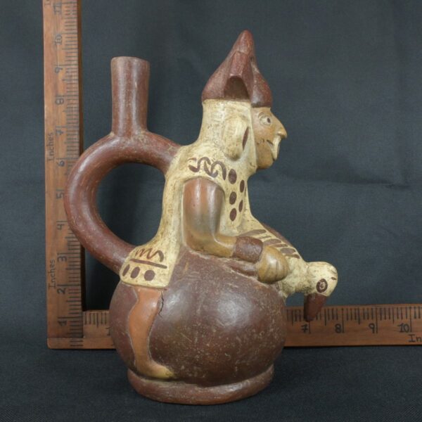 Pre Columbian Moche Ceramic Vessel Ritual Artifact Peru Collectible - Imagen 21