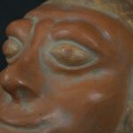 Pre Columbian Moche Ceramic Head Bottle Ritual Artifact Peru Collectible - Imagen 12