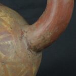 Pre Columbian Moche Ceramic Head Bottle Ritual Artifact Peru Collectible - Imagen 14