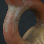 Pre Columbian Moche Ceramic Head Bottle Ritual Artifact Peru Collectible - Imagen 17