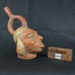 Pre Columbian Moche Ceramic Head Bottle Ritual Artifact Peru Collectible - Imagen 20