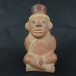Pre Columbian Moche Ceramic Prisoner Vessel Ritual Artifact Peru