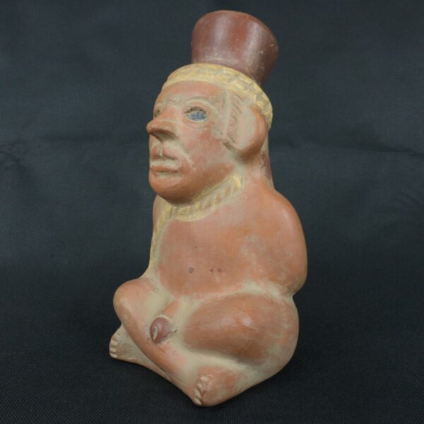 Pre Columbian Moche Ceramic Prisoner Vessel Ritual Artifact Peru - Imagen 2